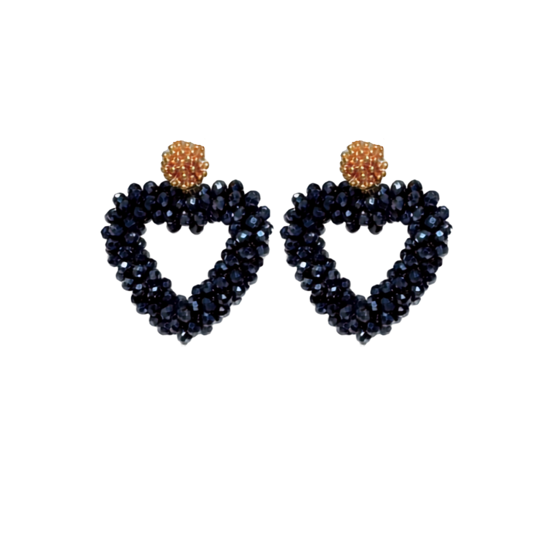 Bloom Heart Midnight Blue Statement Ohrringe von Pizzicato
