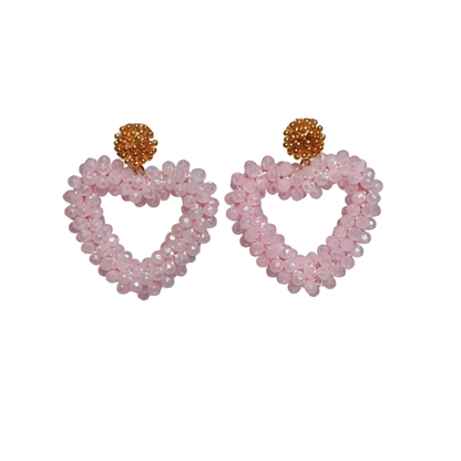 Bloom Heart Rosa Statement Ohrringe von Pizzicato
