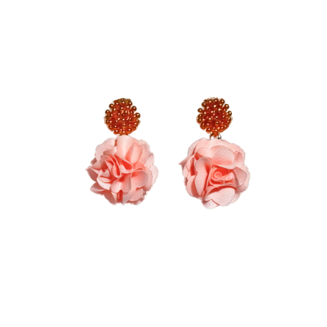 Bloomy Rosa Statement Ohrringe von Pizzicato
