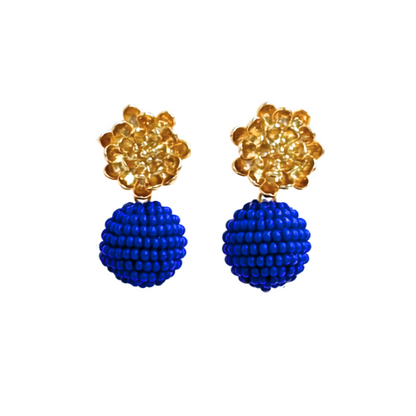 Dahlia Royal Blue Statement Ohrringe von Pizzicato
