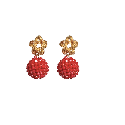 Eternity Coral Red Statement Ohrringe von Pizzicato