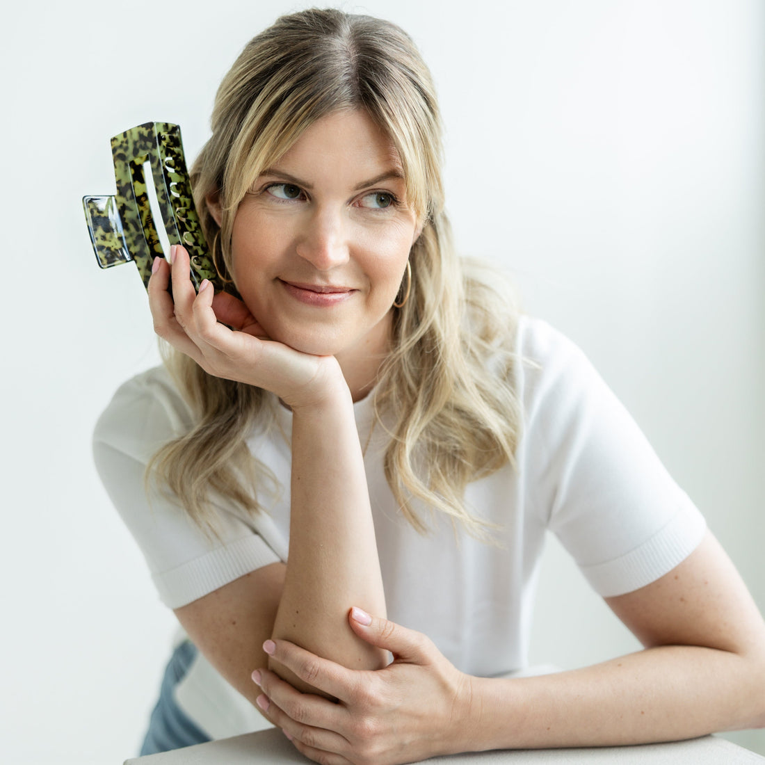 Haarklammer Pizzicato Minimalist Olive Leo XL