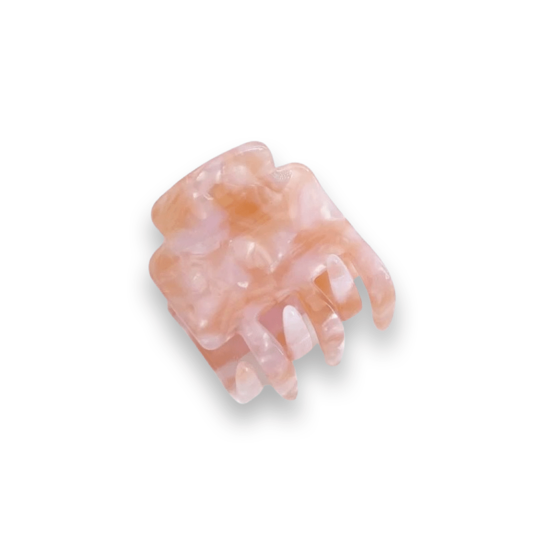 Kleine Haarklammer in Rosa Schildpattoptik, Haarspange in Fuzzy Peach
