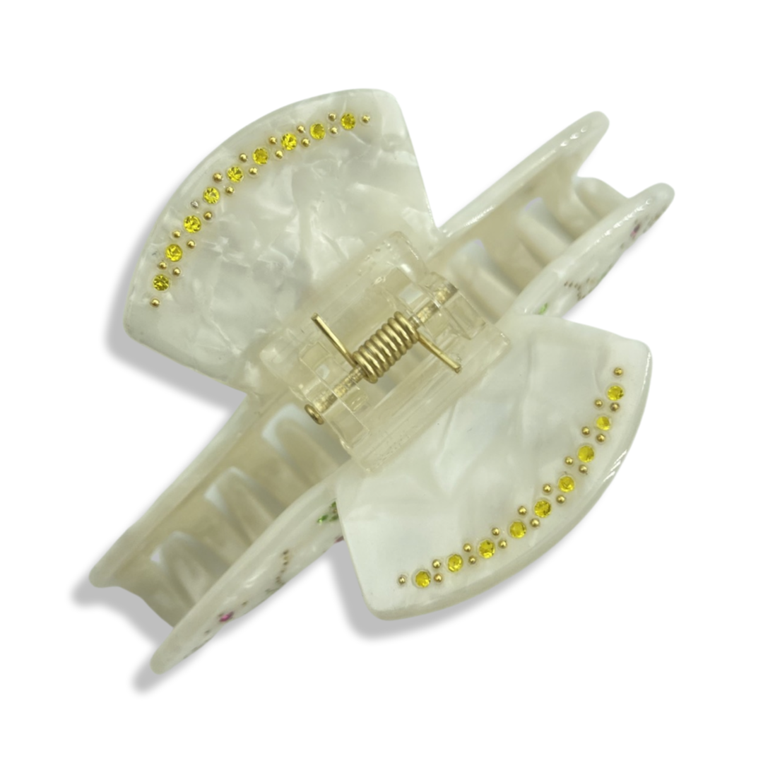 Large hair clip Lilly, cream white