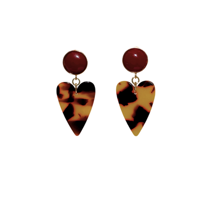 Leo Heart Bordeaux Statement Ohrringe von Pizzicato
