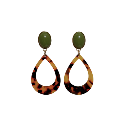 Leo Hoop Olive Statement Ohrringe von Pizzicato
