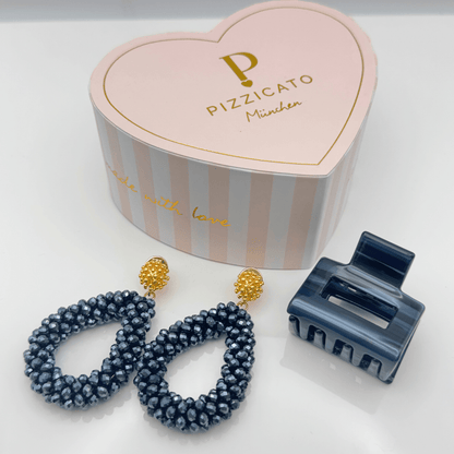 Pizzicato - Geschenkset - Herzgeschenkbox Bloom Midnight Blue &amp; Mini Minimalist - GB_Her_Blo_Mid