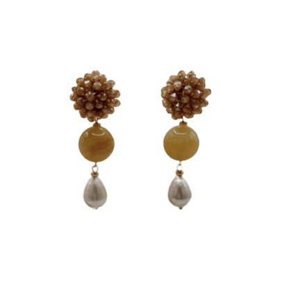 Beaded Cashmere Pearl Statement Ohrringe von Pizzicato