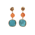 Pizzicato - Ohrring - Knotted – Statement Ohrringe in Orange Turquoise - 