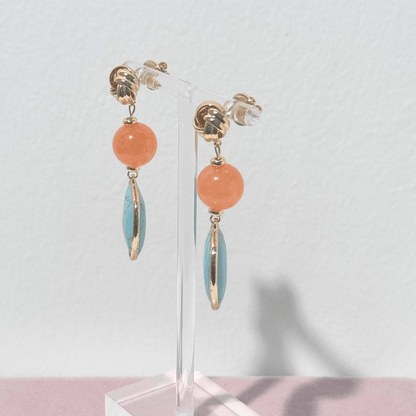 Pizzicato - Ohrring - Knotted – Statement Ohrringe in Orange Turquoise - 