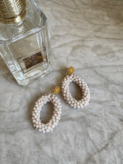 Pizzicato - Ohrring - Ohrring Bloom, oval, in Vanilla White - 