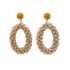 Bloom Oval Vanilla White Statement Ohrringe von Pizzicato

