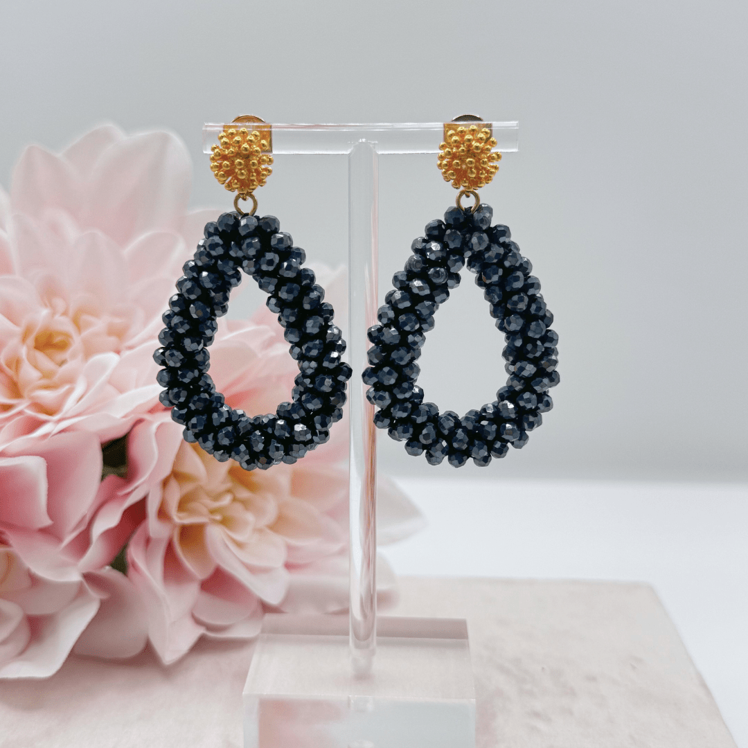 Statement Ohrring Bloom in Midnight Blue von Pizzicato 