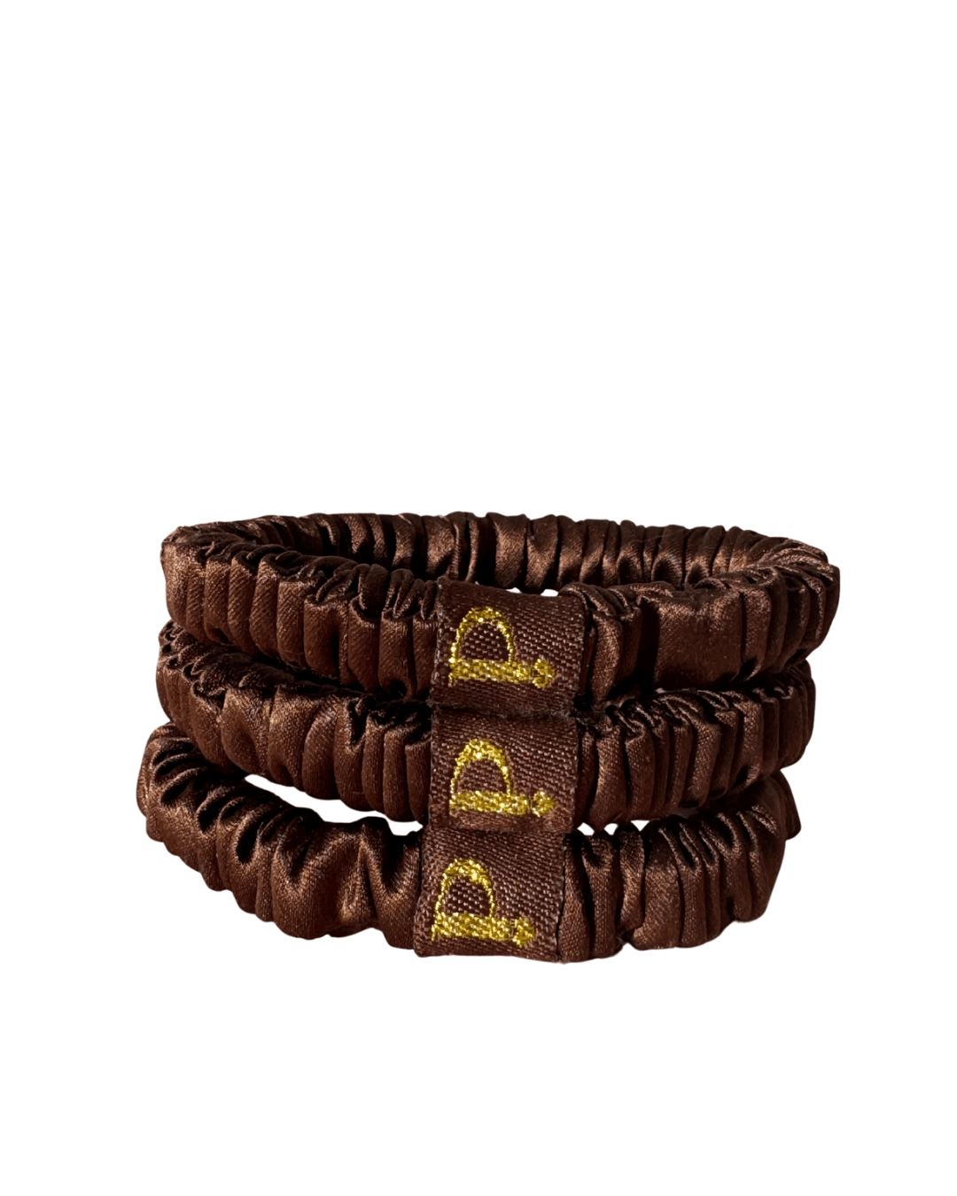 Pizzicato - Scrunchie - Seidenscrunchie Small 3er Set, Chocolate Brown - 