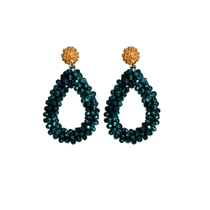 Bloom Drop Petrol Statement Ohrringe von Pizzicato
