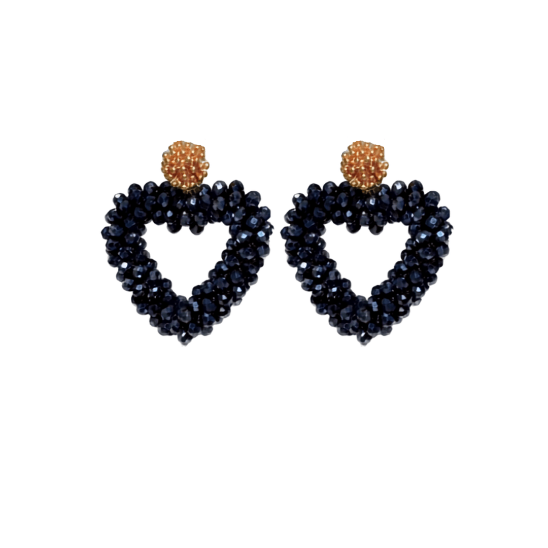 Bloom Heart Midnight Blue Statement Ohrringe von Pizzicato
