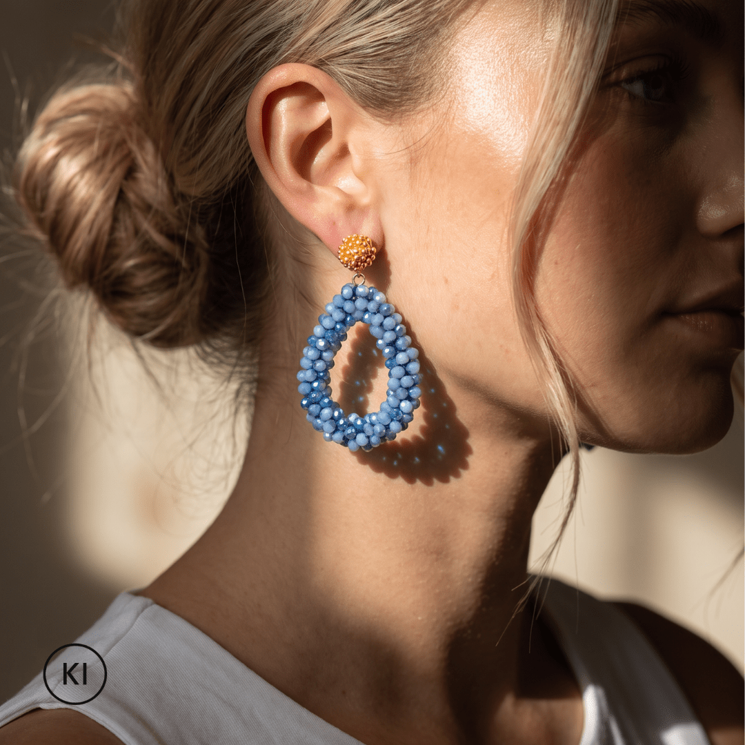 Pizzicato - Statement-Ohrringe - Bloom Statement-Ohrringe Seablue - 