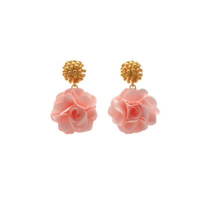 Bloomy Rosa Statement Ohrringe von Pizzicato