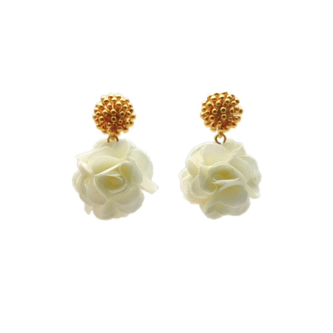 Bloomy White Statement Ohrringe von Pizzicato
