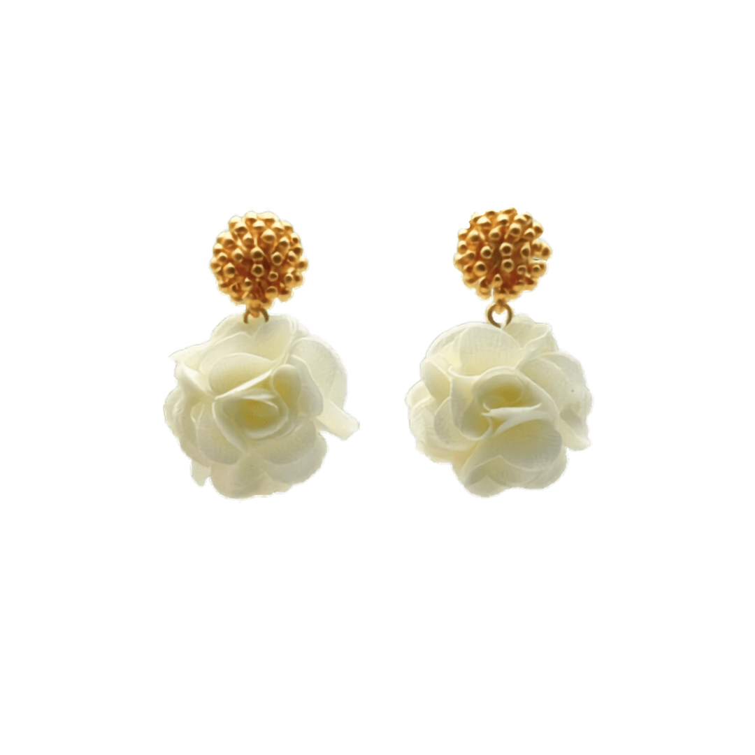 Bloomy White Statement Ohrringe von Pizzicato
