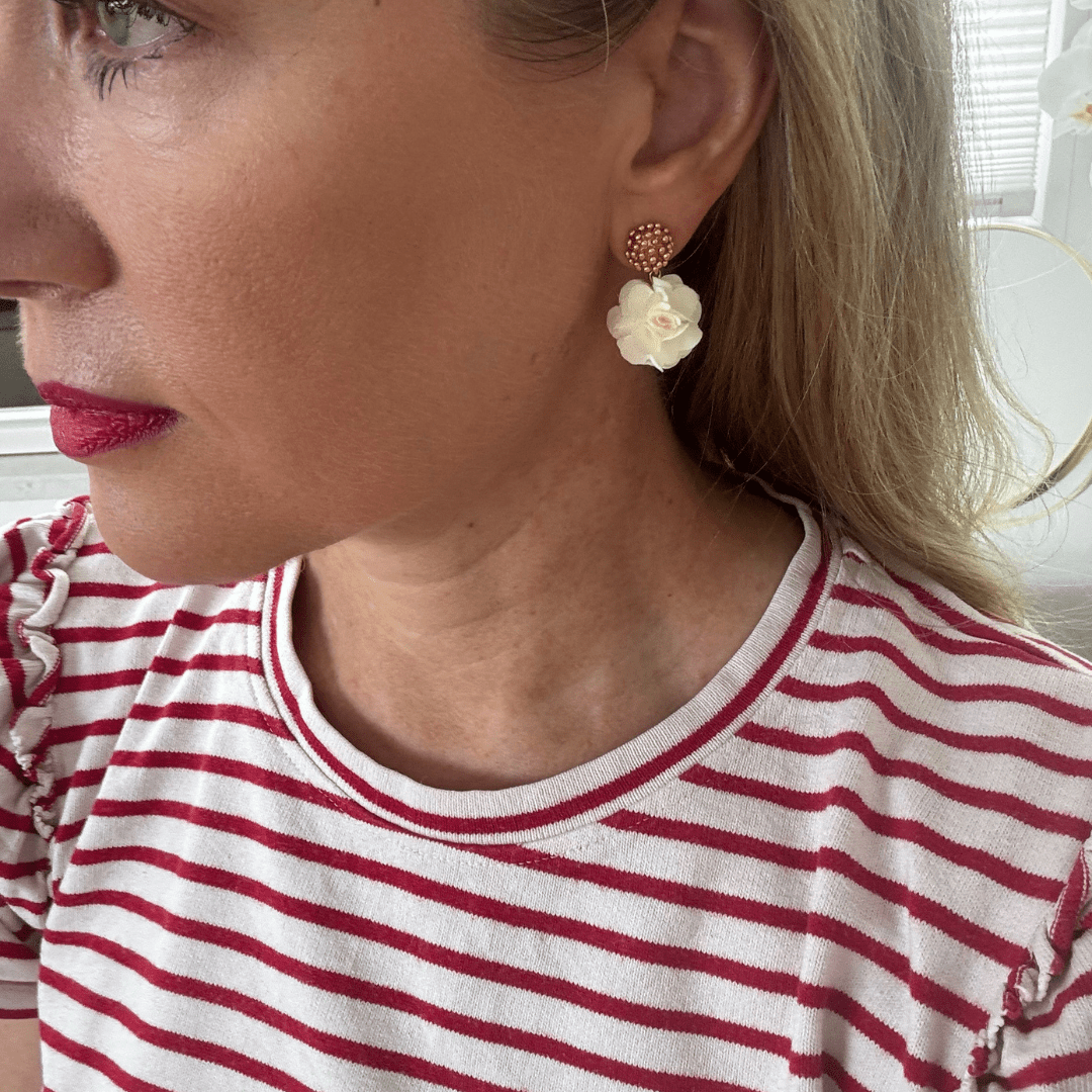 Pizzicato - Statement Ohrringe - Bloomy White - 