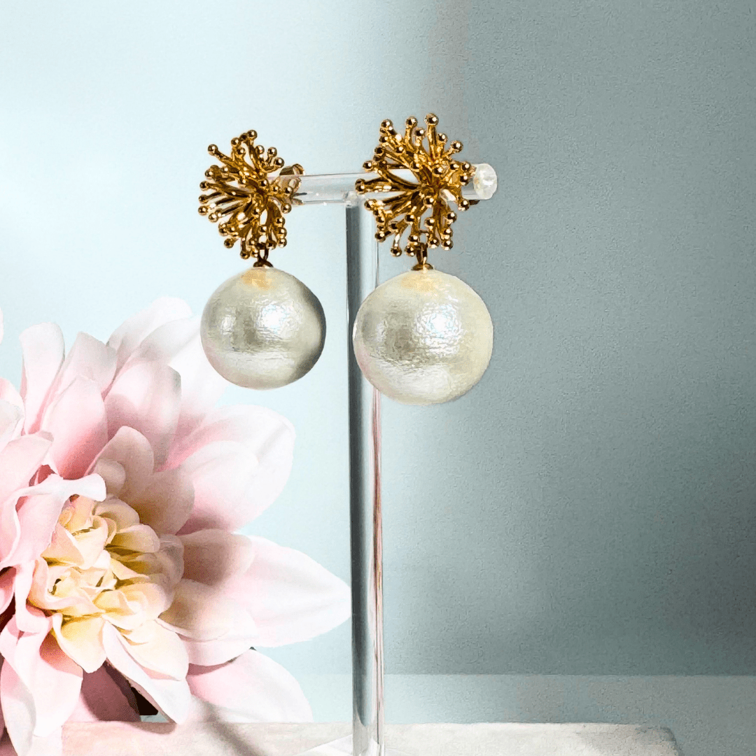 Coralline Big Pearl Statement Perlenohring mit großer Perle von Pizzicato