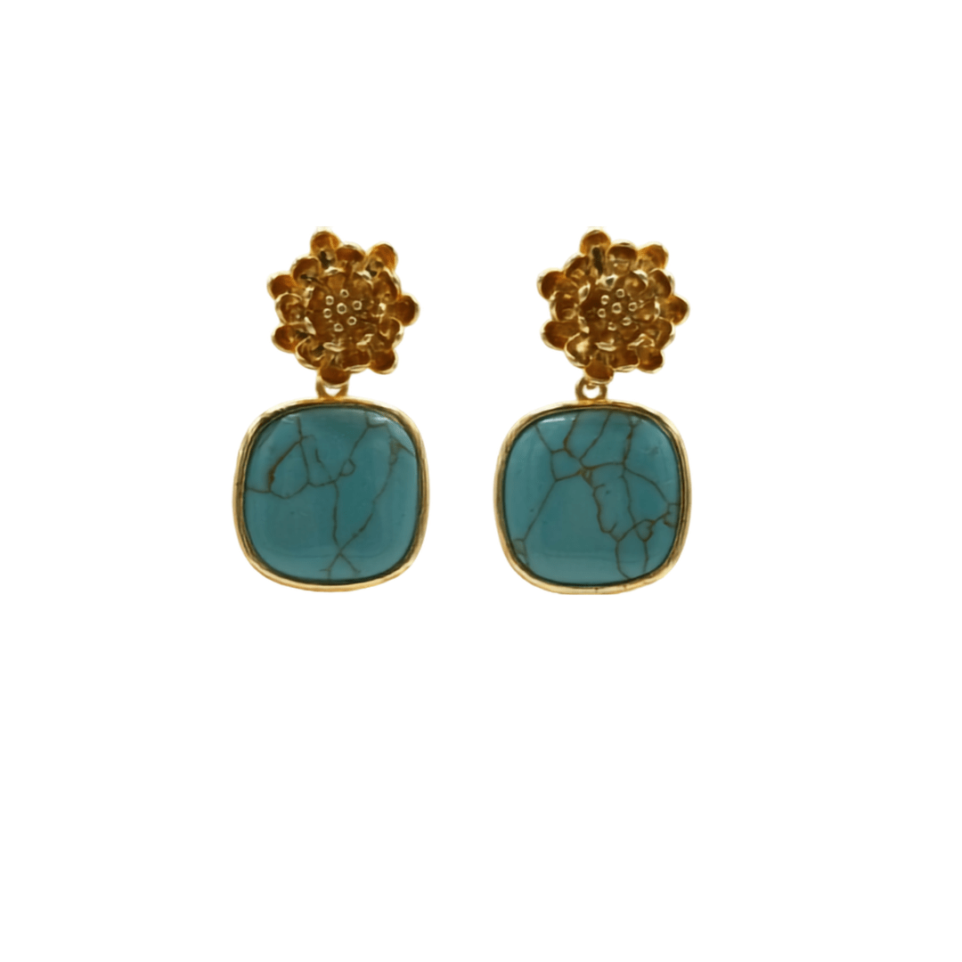 Dahlia Turquoise Statement Ohrringe von Pizzicato

