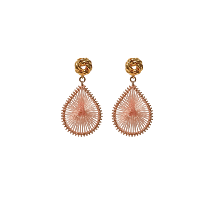 Knotted Boho Blush Statement Ohrringe in Rosa und Gold von Pizzicato
