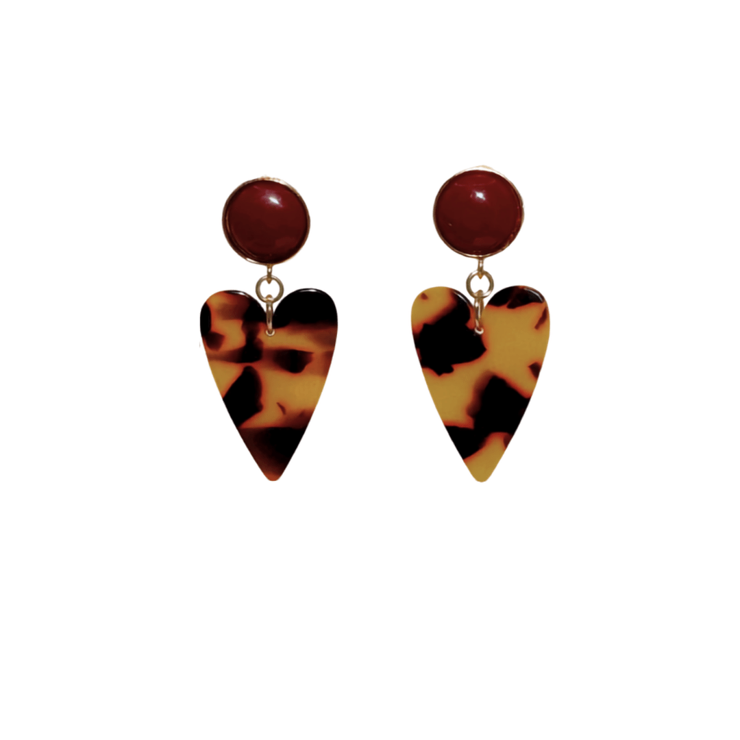 Leo Heart Bordeaux Statement Ohrringe von Pizzicato
