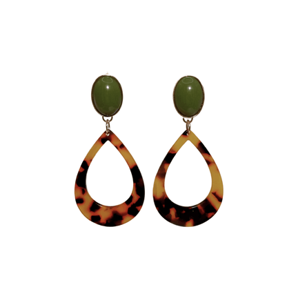 Leo Hoop Olive Statement Ohrringe von Pizzicato
