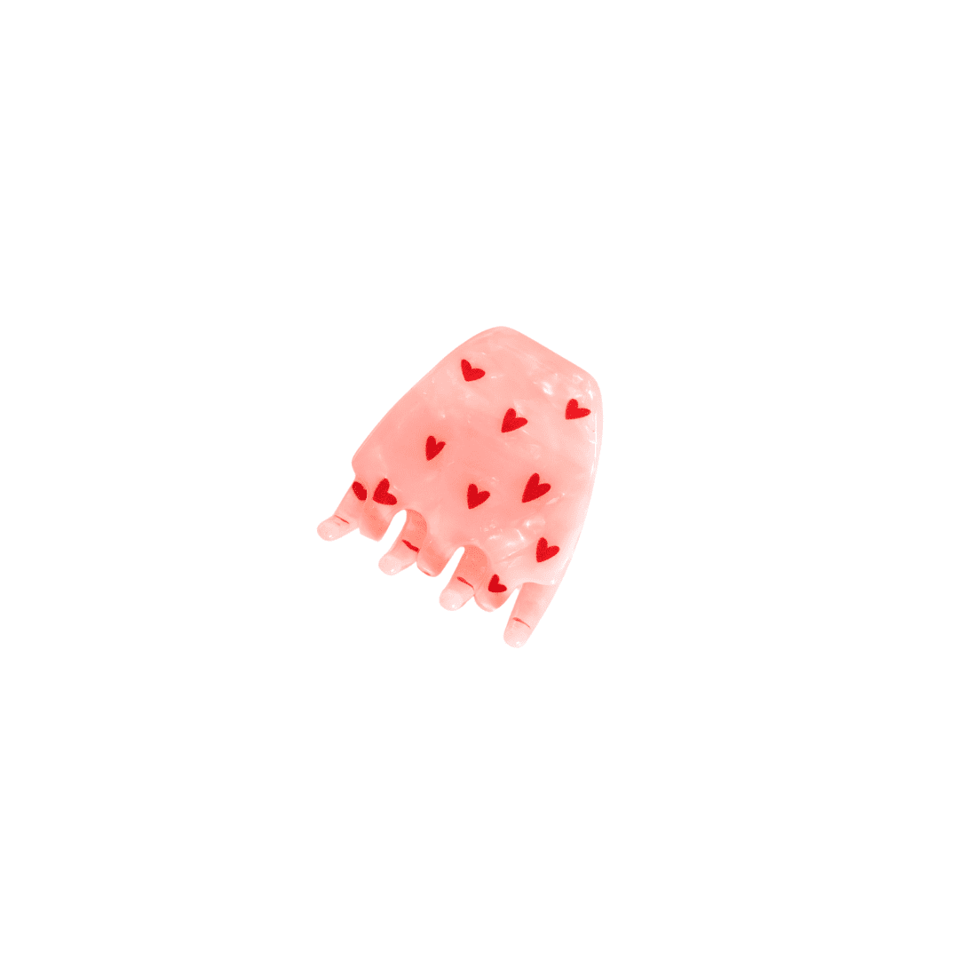 Haarklammer Twiggy Small Hearts mit Herzprint in zartem Rose