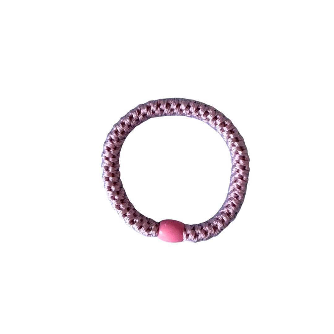 Geflochtenes Haargummi im 3er Set in Weinrot / Hellrosa dusty / Rosa Silber glitzernd
