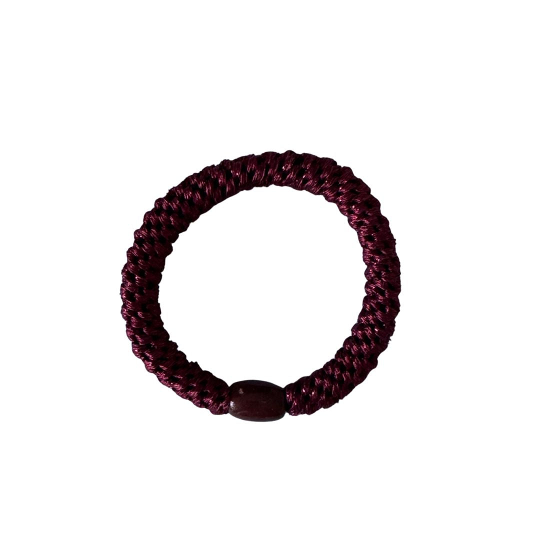 Geflochtenes Haargummi im 3er Set in Weinrot / Hellrosa dusty / Rosa Silber glitzernd