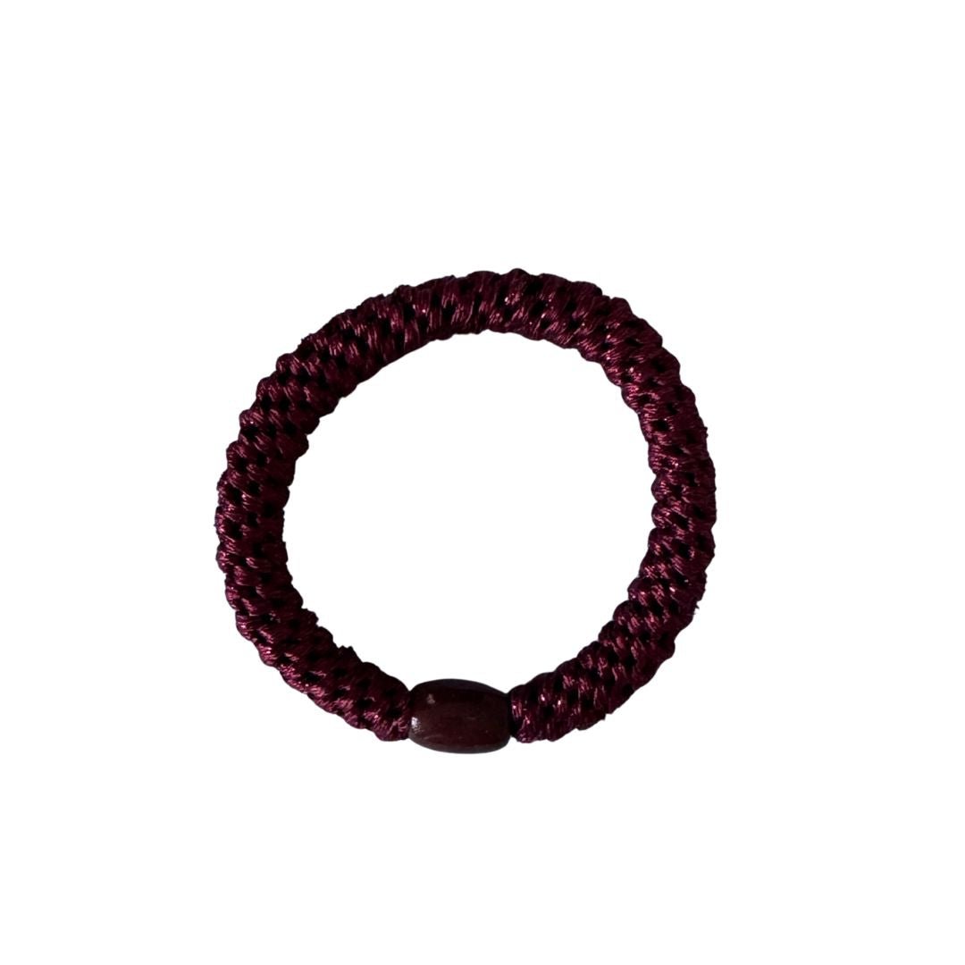 Geflochtenes Haargummi im 3er Set in Weinrot / Hellrosa dusty / Rosa Silber glitzernd