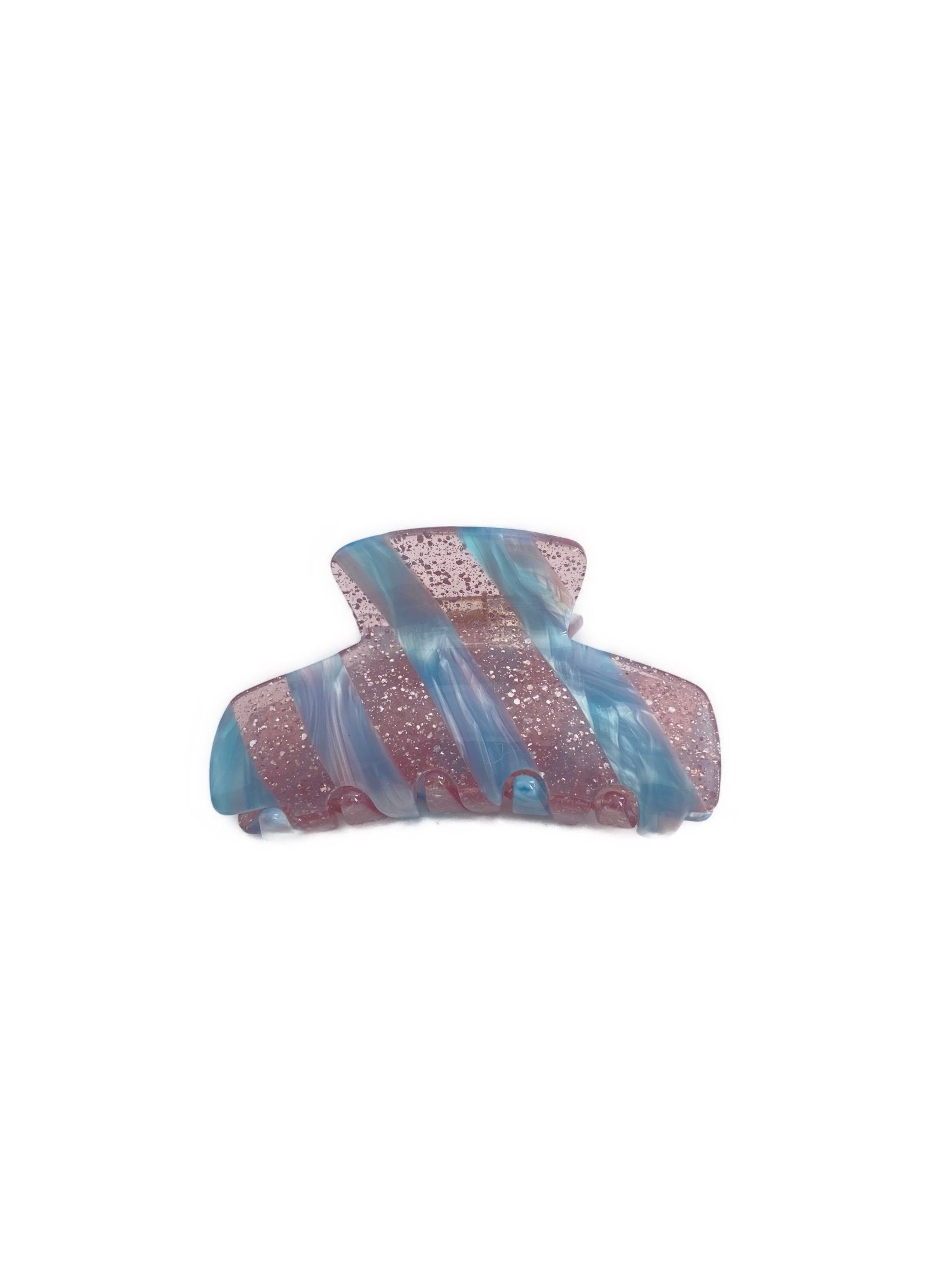 Barrette à cheveux Holly, bleu-rose pailleté